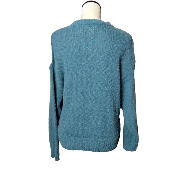 Vintage Needles & Yarn Nubby Textured Flower Applique Sweater Crew Neck 80s 90s - Picture 7 of 7